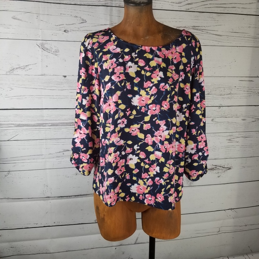 LC Lauren Conrad Floral Blouse Size Large